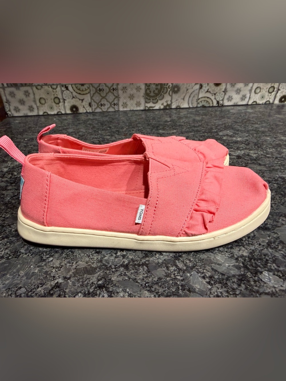 TOMS Coral Pink Canvas Slip-On